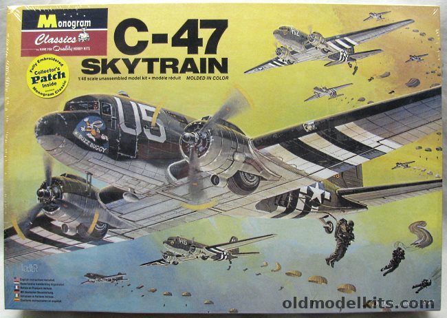Monogram 1/48 C-47 Skytrain - RAF / USAAF Buzz Buggy 9th Air Force / Confederate Air Force Restored Aircraft, 85-5607 plastic model kit